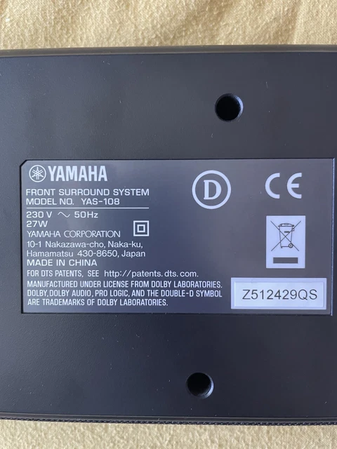 Remote Controller Vision YAMAHA YAS-108 2.0 Channel Soundbar Black with Remote Control £63.10 ...