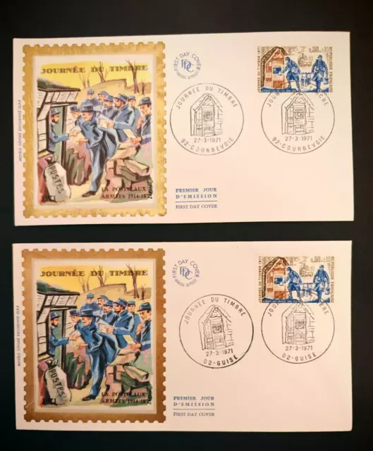 1971 La Poste aux Armées 1914-18, GUISE/COURBEVOIE , enveloppe Soie 1er jour fdc