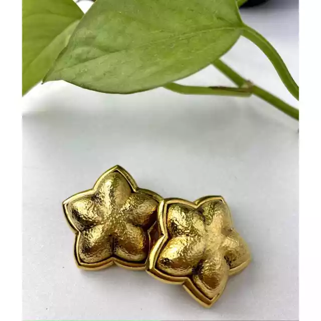 Jose and Maria Barrera Gold Star Clip-On Earrings