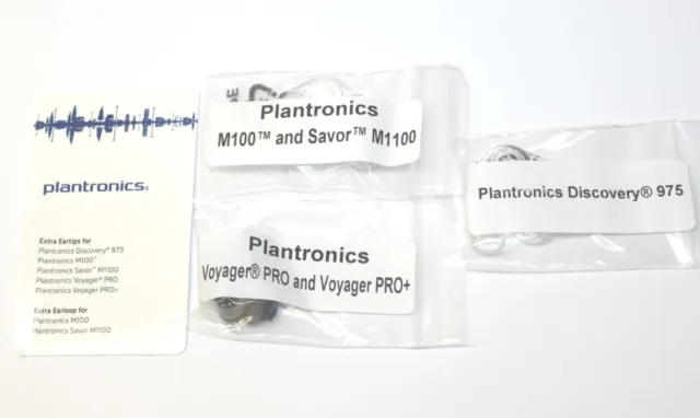 Plantronics Eartips & Earloop for M100 M1100 Discovery 975 Voyager Pro Pro+ Set