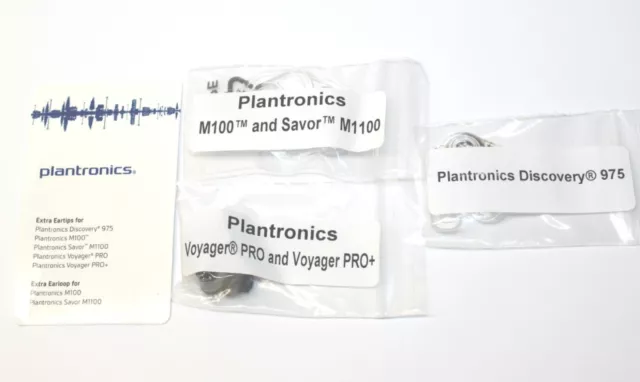 Plantronics Eartips & Earloop for M100 M1100 Discovery 975 Voyager Pro Pro+ Set