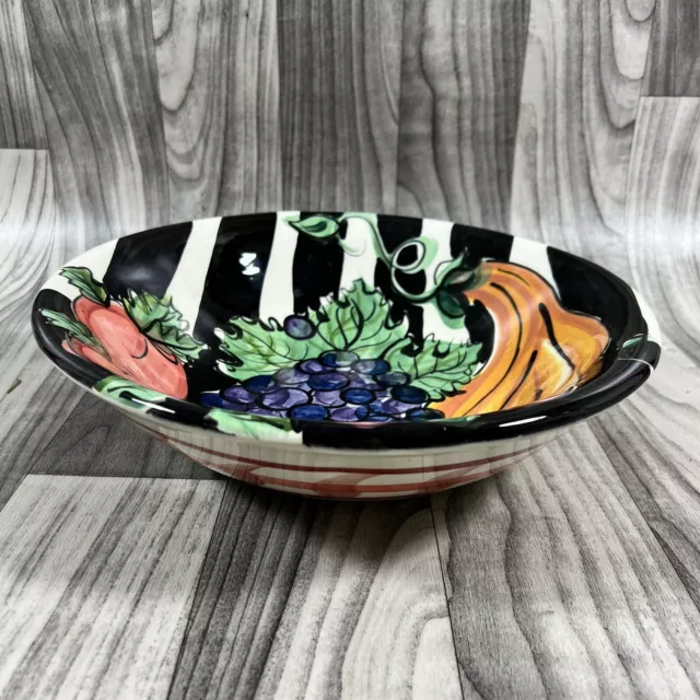 Vicki Carroll Pottery, 12 1/2” Serving Bowl, Bon Appetit, Signed