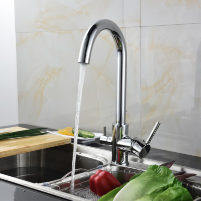 a0y Auralum Auralum Rubinetto 3 Vie da Lavello Cucina miscelatore Tre Vie in Ottone 2 
