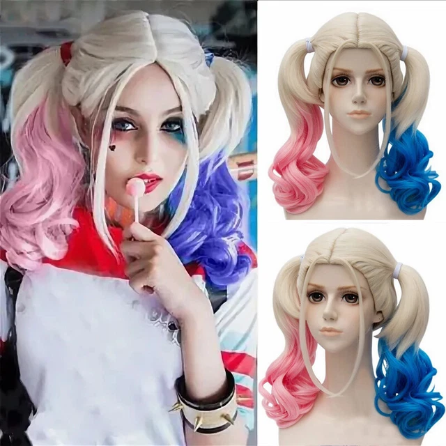 Girl Kids Cosplay Wig Costume Harley Quinn Suicide Squad Halloween Fancy Dress