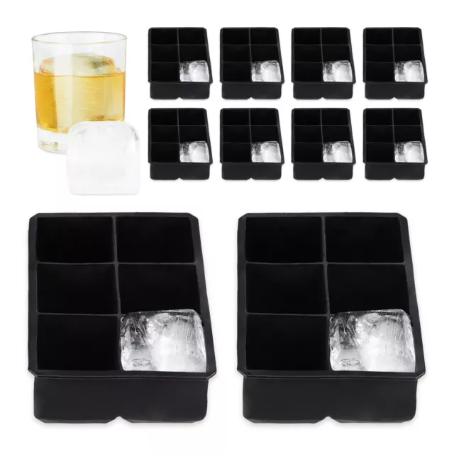 10 moldes silicona para hielo cubos XXL cubo hielo cubitera silicona recipiente