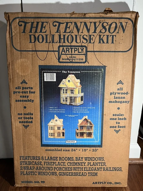 Vintage The Tennyson Dollhouse Kit Artply Model 99 Unopened