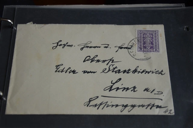 österreich OBERÖSTERREICH BRIEFHÜLLE 1924 REICHENTHAL EIBENSTEIN FREISTADT LINZ