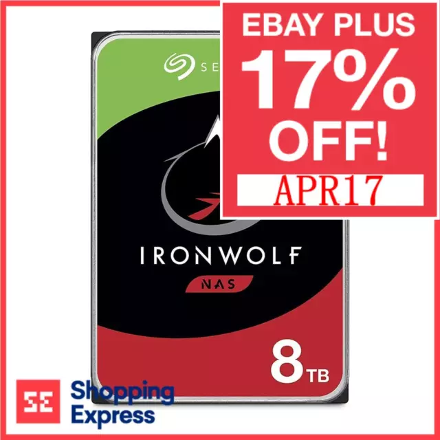 Seagate 8TB HDD IronWolf Internal Hard Drive HDD 3.5" NAS 256MB ST8000VN004