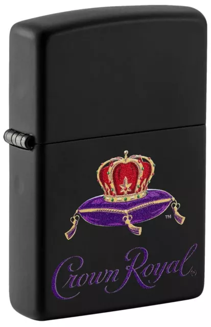 Zippo Windproof Lighter CROWN ROYAL WHISKY Black Matte NEW IN BOX FREE POST