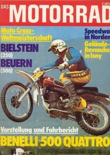 M7414 + Fahrbericht BENELLI 500 Quatto + Speedway Norden + DAS MOTORRAD 14/1974