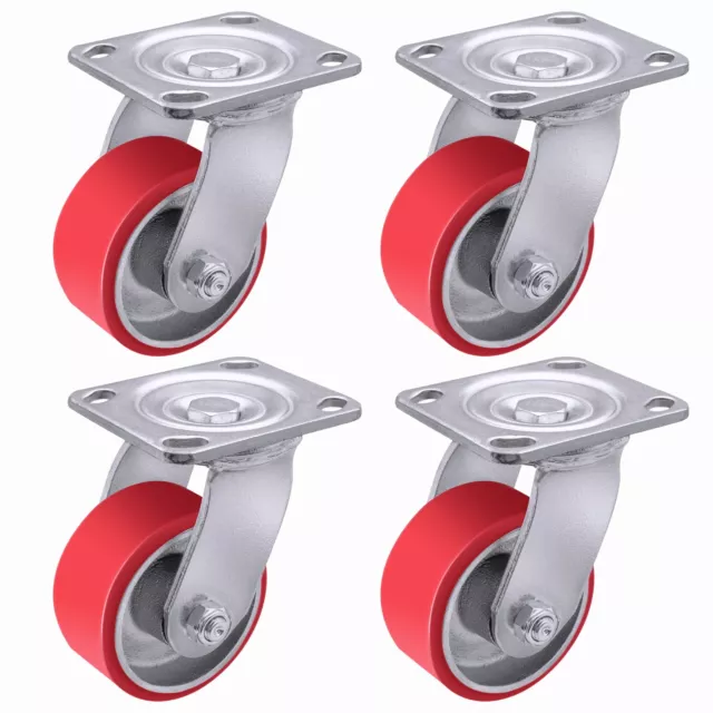 4"X 2" Heavy Duty Casters - Polyurethane Caster with Capacity up to 800-3000 LB