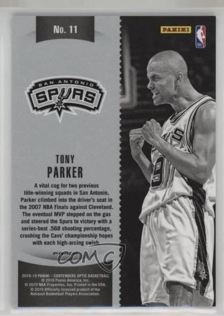 2018 Contenders Optic Winning Tickets Prizms Red Cracked Ice Tony Parker #11 HOF 2