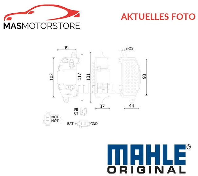 Regler Innenraumgebläse Mahle Original Abr 118 000S P Für Citroën Berlingo