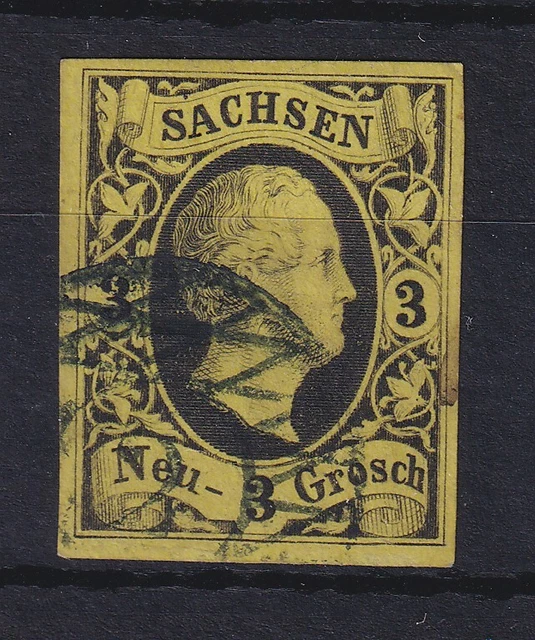 Altdeutschland Sachsen Mi.-Nr. 6 mit Ringnummernstempel