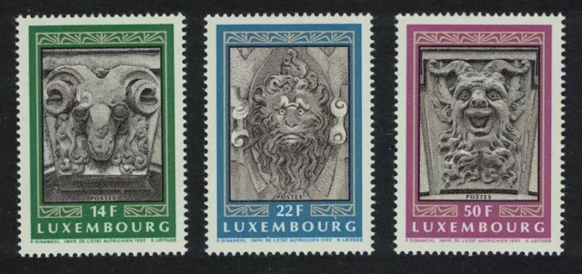Luxembourg Mascarons 2nd series 3v 1992 MNH SG#1320-1322 MI#1299-1201 CV£10.40