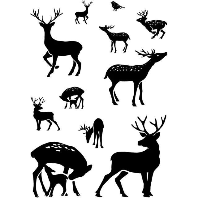 Card-io Dear Deer Reindeer 11 Pce Clear Stamp Set Christmas Birthday Card Making