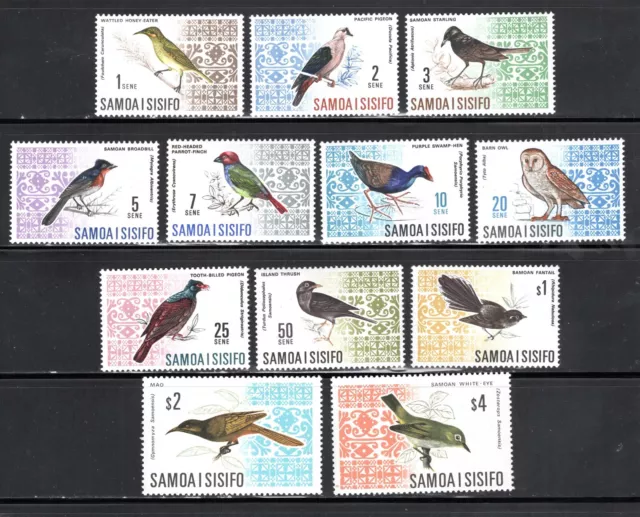 Samoa Stamp Scott #265-274B, Birds, 1s to $4 Complete Set of 12, MNH, SCV$61