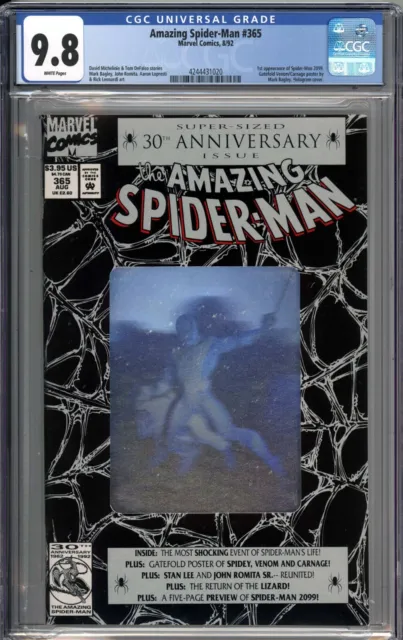 Amazing Spider-Man #365 CGC 9.8 NM/MT 1st Appearance of Spider-Man 2099 WHITE