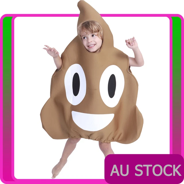 KIDS POO EMOJI Fancy Dress Costume Unisex Smiley Pooper Outfit Funny ...