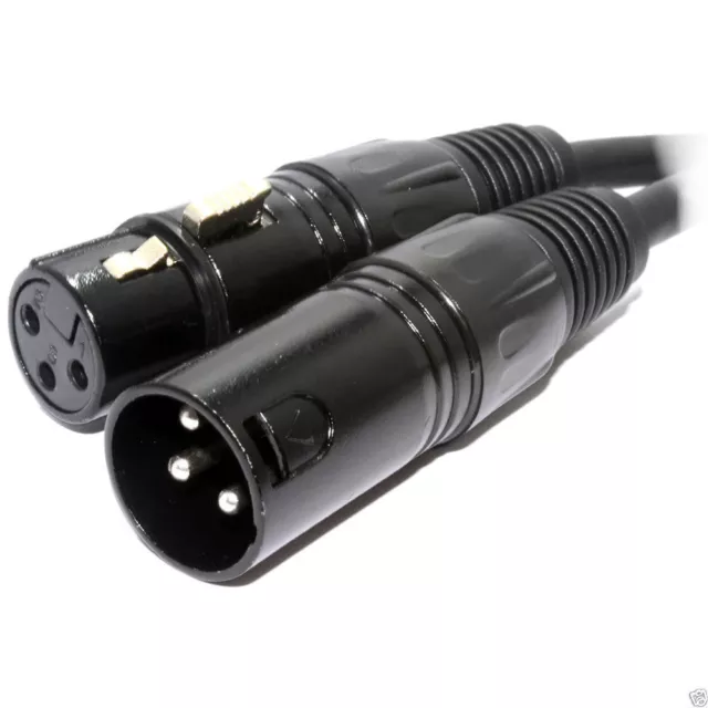 1m PULSE DMX Spiral Shielded Insulated 3 Pin Male Female Lighting Cable [005588]