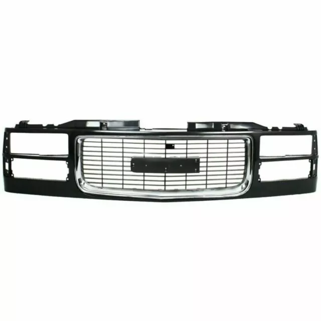 Grille Black Shell & Insert Cross Bar Insert Fits 1994-2000 GMC C2500 GM1200392