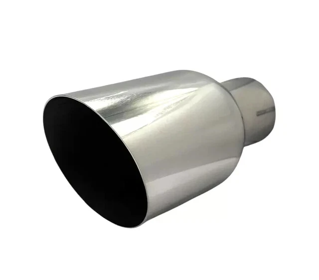Auspuffblende Endrohr 90mm Edelstahl Gebürstet Abgeschrägt Für 65mm Anschluss