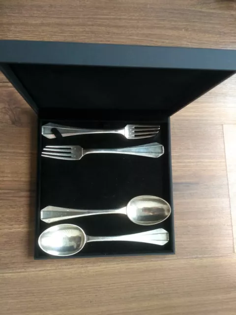 Set of 2 SILVER SPOONS and 2 forks with FB HALLMARK 800 & 835 total weight 175 g