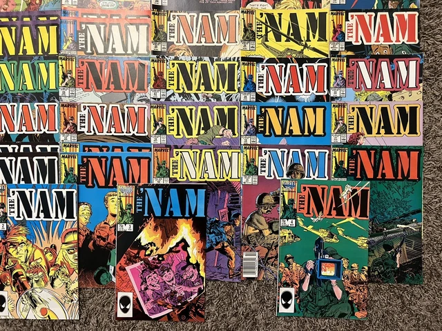 THE NAM (MARVEL 1986) LOT OF 83 COMICS, 42 NEWSSTAND - Mid-Grade 3