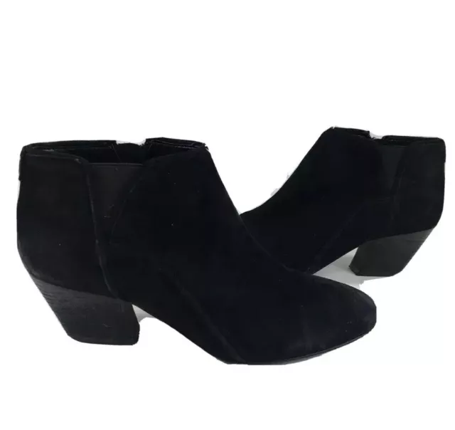 Ivanka Trump Carver Ankle Boots Booties Black Suede Side Zip Elastic 6.5M