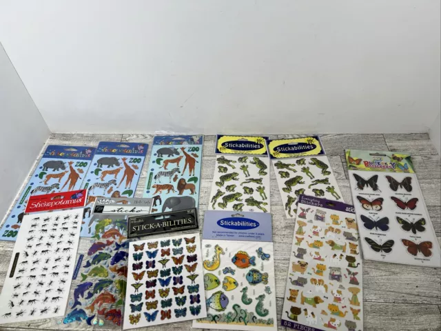 Stickopotamus Stickabilities Vintage Sticker Packs LOT Of 11 New Sealed Animals