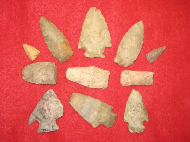 Authentic Native American artifact arrowhead 11) Illinois points BN4