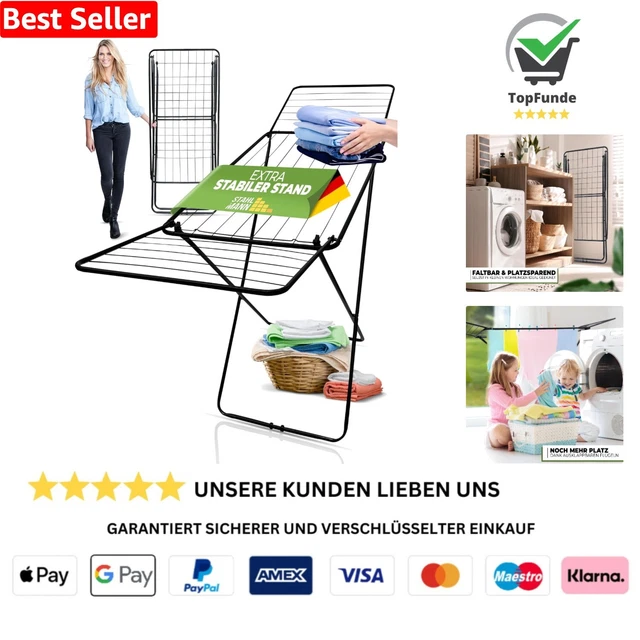 Produktbild von STAHLANN ® Wäscheständer Ausziehbar [20 Trockenfläche