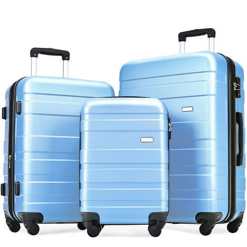 3Pcs Luggage Set Expandable Hard Shell TSA Lock Lightweight 20" 24" 28" Suitcase