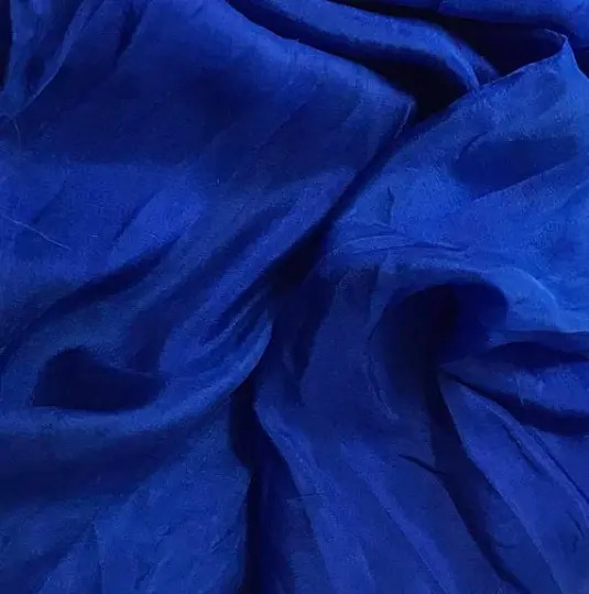 Hand Dyed Sapphire Blue China Silk HABOTAI Fabric