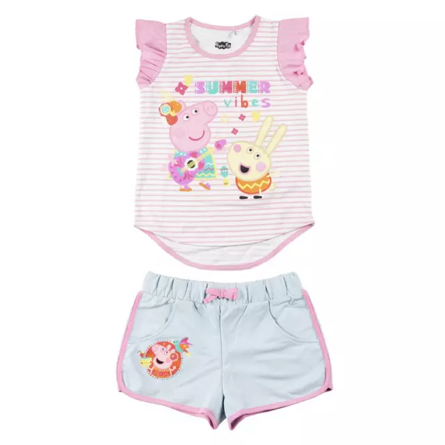 Peppa Pig Set T-Shirt & Shorts - Peppa Wutz Sommeroutfit 2tlg. Gr. 92 - 116 cm