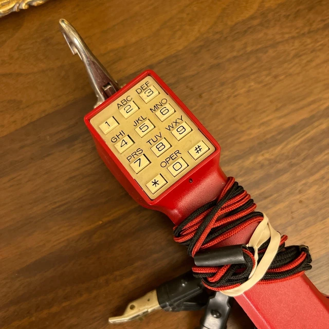Vintage Walker WTS-201 Telephone LIneman's Test Handset Red Phone Butt