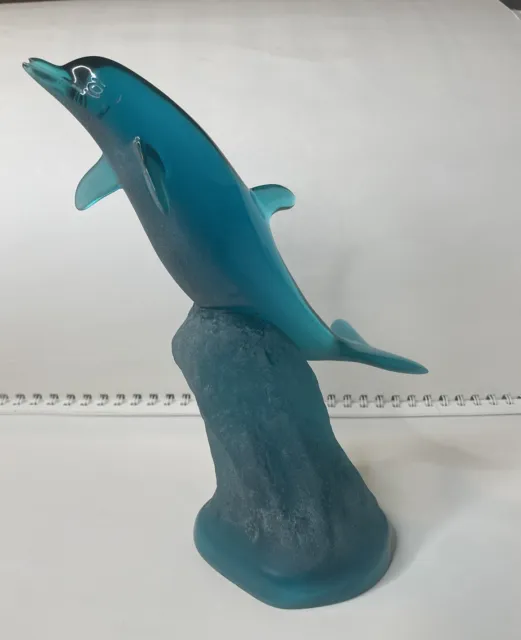 Wyland Galleries Blue 1996 Lucite Art Signed Dolphin 11” Tall Collectors item