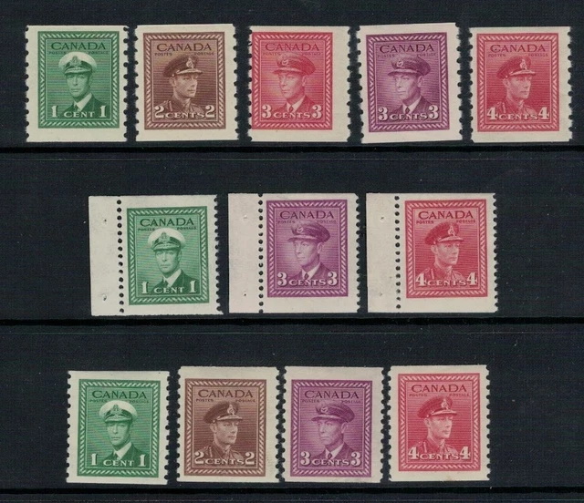 Canada 1942-8 the 3 coil / booklet sets LMM SG389-398a