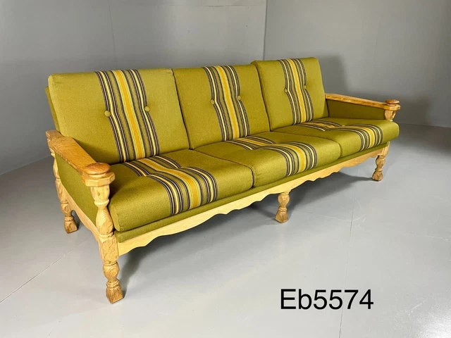 EB5574 Vintage Danish Mid Century Sofa, Kjaernulf Style, Oak, 1970s, Retro M3SS 2
