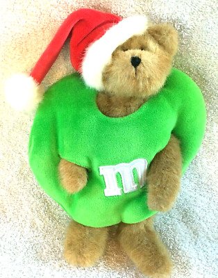 Boyd's Bear Christmas M & M Santa Bear Plush Green 8"