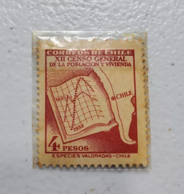 Correos De Chile  XII Censo General De La Y Vivienda 4 Pesos Stamp  06/ 271