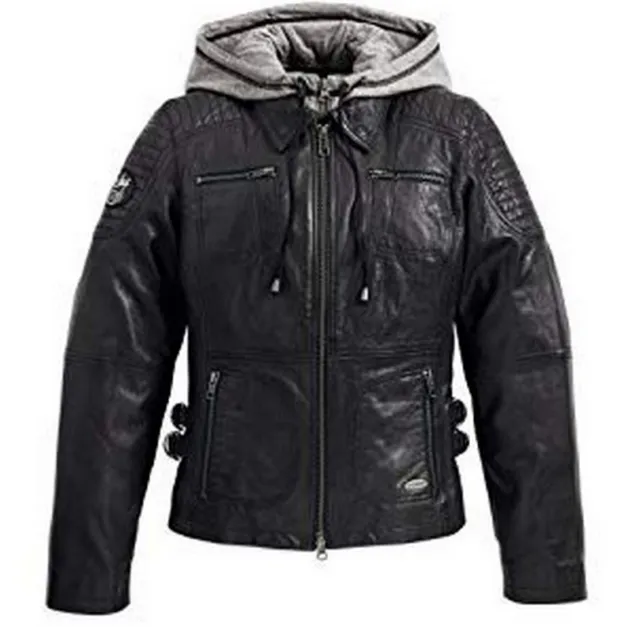 Harley Davidson MEDIUM VALLEY Leather Jacket w Zip Off Hood 97166-13VW MINT