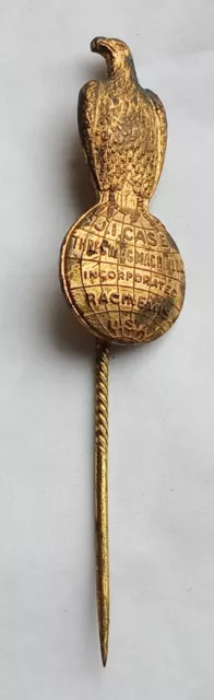 Vintage Case Emblem Stick Pin, Lapel Pin, Eagle on a Globe, Advertising