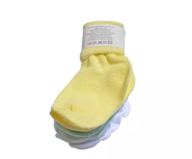 Mélange couleur 6 paires de chaussettes en coton pour bébé enfants/tout-petits - Convient 1-2 ans - Tout neuf 2