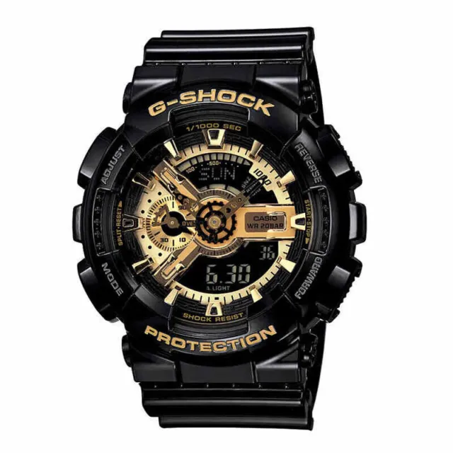 Casio G-SHOCK GA110GB-1 Men's Black Gold Resin Analog-Digi Watch read