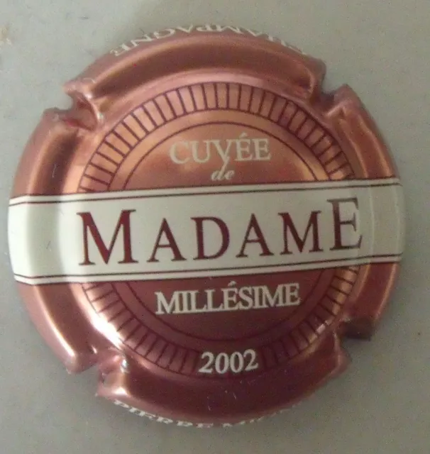 SUPERBE CAPSULE DE CHAMPAGNE  PIERRE MIGNON N° 40e Cuvée MADAME cuivre  2002
