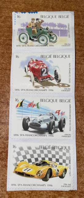 Lotto Stock 4 Francobolli Auto BELGIO BELGIQUE Viaggiati Collezione