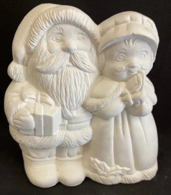 Ceramic Bisque Mr & Mrs Santa Claus Ready to Paint Ready to Ship