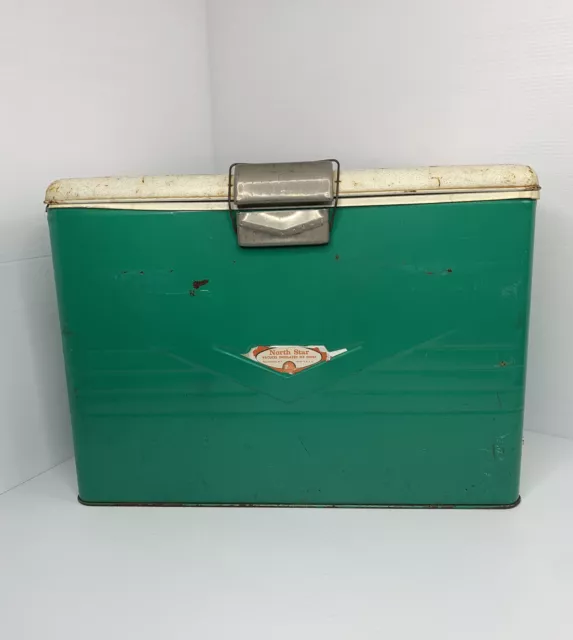 Vintage Poloron North Star Vacucel Insulated Ice Chest Cooler Metal