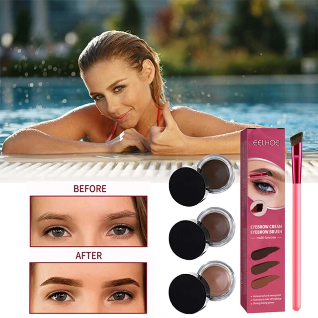 Herramienta de peinado de pintura de cejas cepillo salvaje crema cuadrada Ko ◑